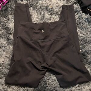 Black Lululemon leggings with drawstring